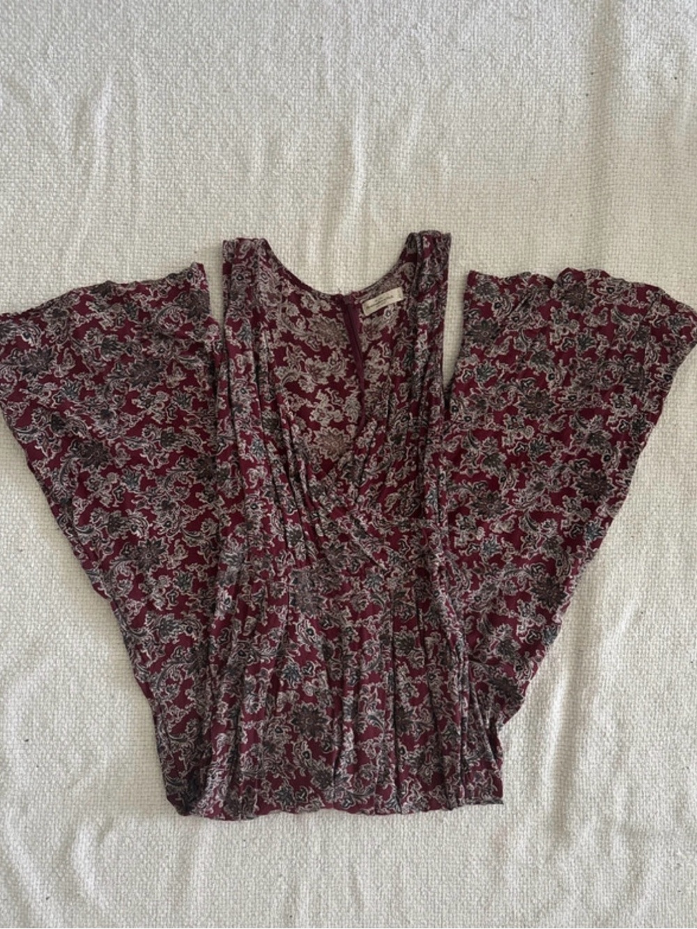 Abercrombie & Fitch Burgundy Floral Jumpsuit Romper
